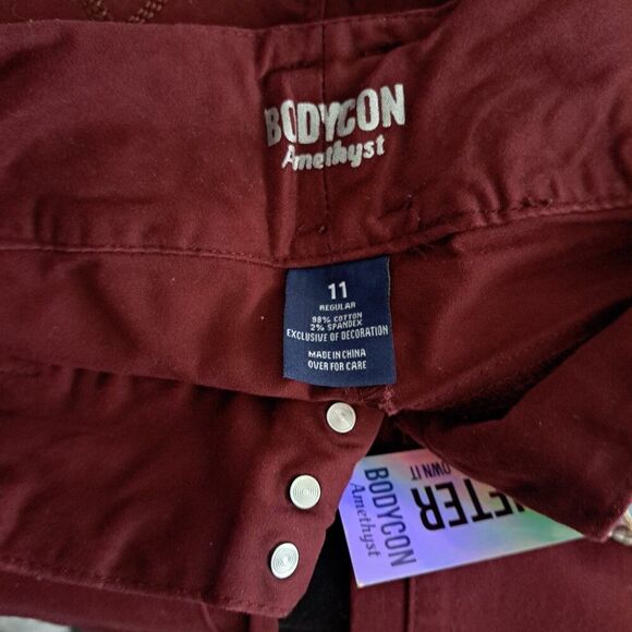Amethyst High Waist Jegging Bodycon Wine Burgundy Jeans sz 11 - Picture 6 of 7